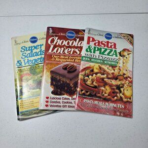 THREE Vintage 1980's Pillsbury Cookbooks--Pasta, Salads & Vegetables & Chocolate